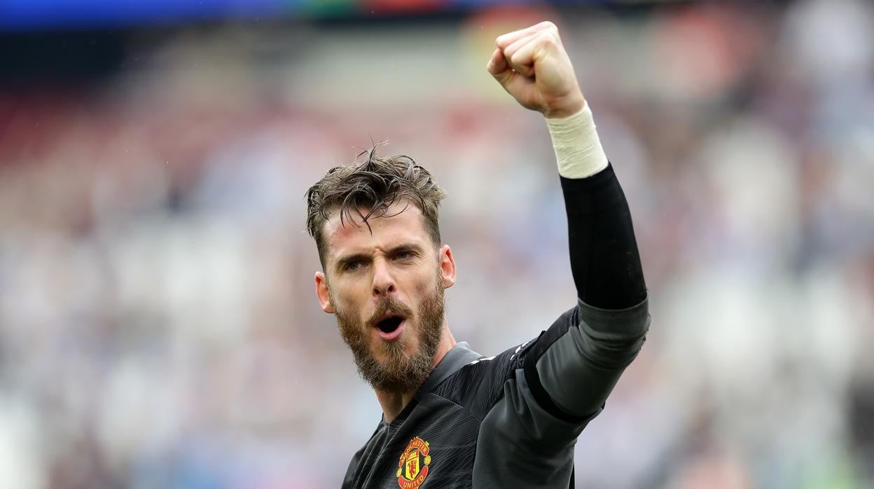 De Gea celebra la victoria del Manchester United en el London Stadium