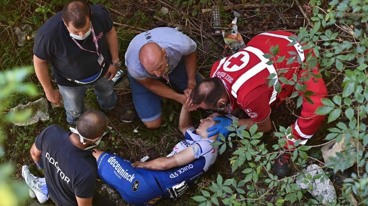 Evenepoel cayó el año pasado en el Sormano