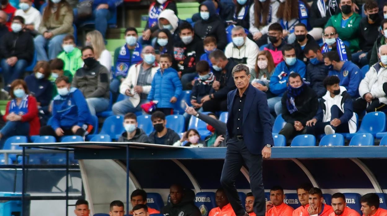 Míchel, durante su último partido como entrenador del Getafe este fin de semana