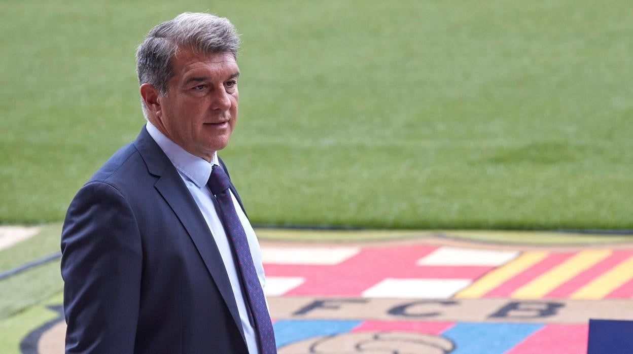 Joan Laporta durante un acto en el Camp Nou