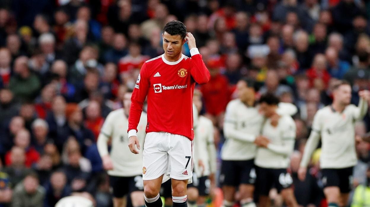 Cristiano Ronaldo, el pasado fin de semana durante la derrota del United ante el Liverpool