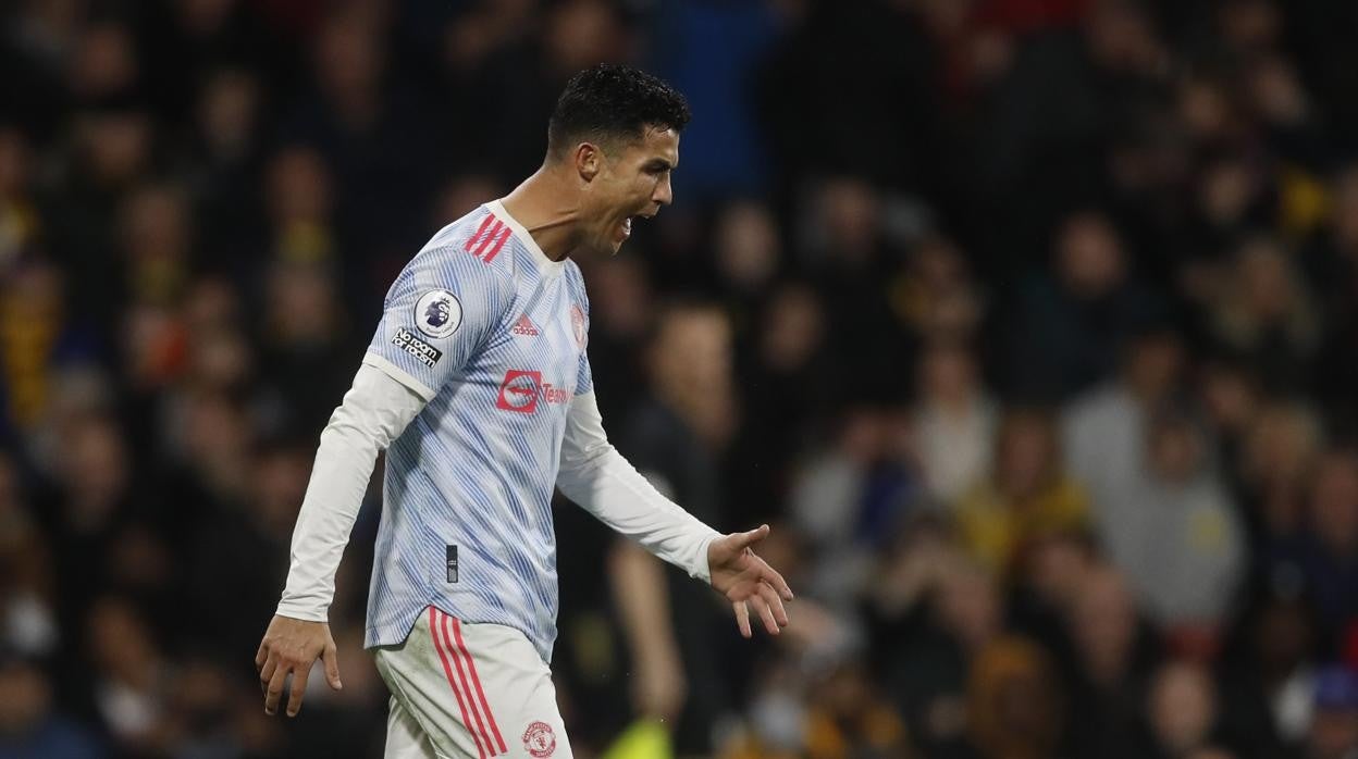 Cristiano Ronaldo, el sábado durante la derrota del United ante el Watford (4-1)