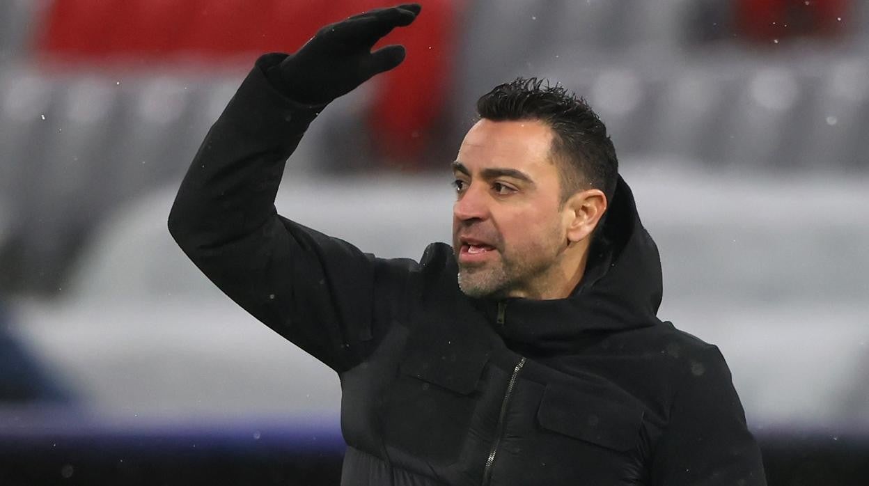 Xavi se queja de una jugada en Múnich