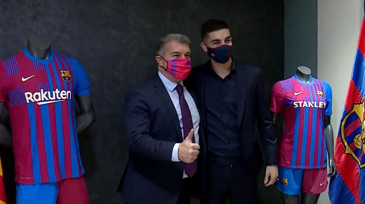 Laporta y Ferran, en un momento de la presentación