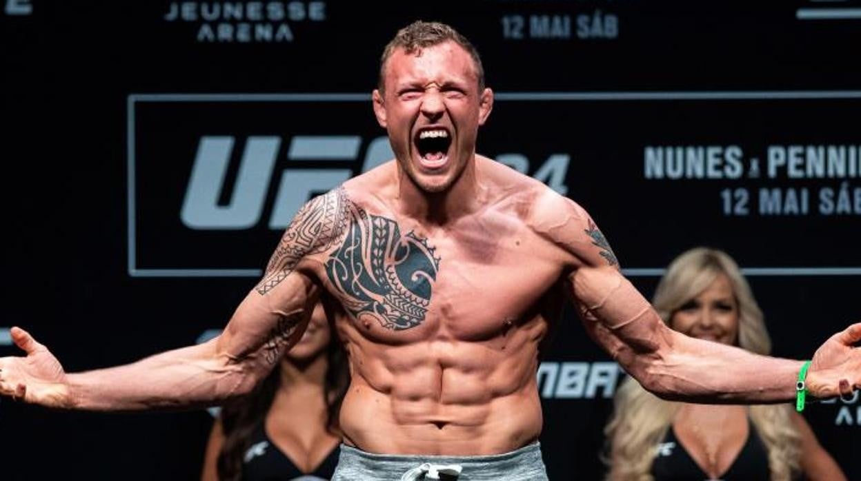 El luchador sueco Jack Hermansson, durante una ceremonia de pesaje en UFC