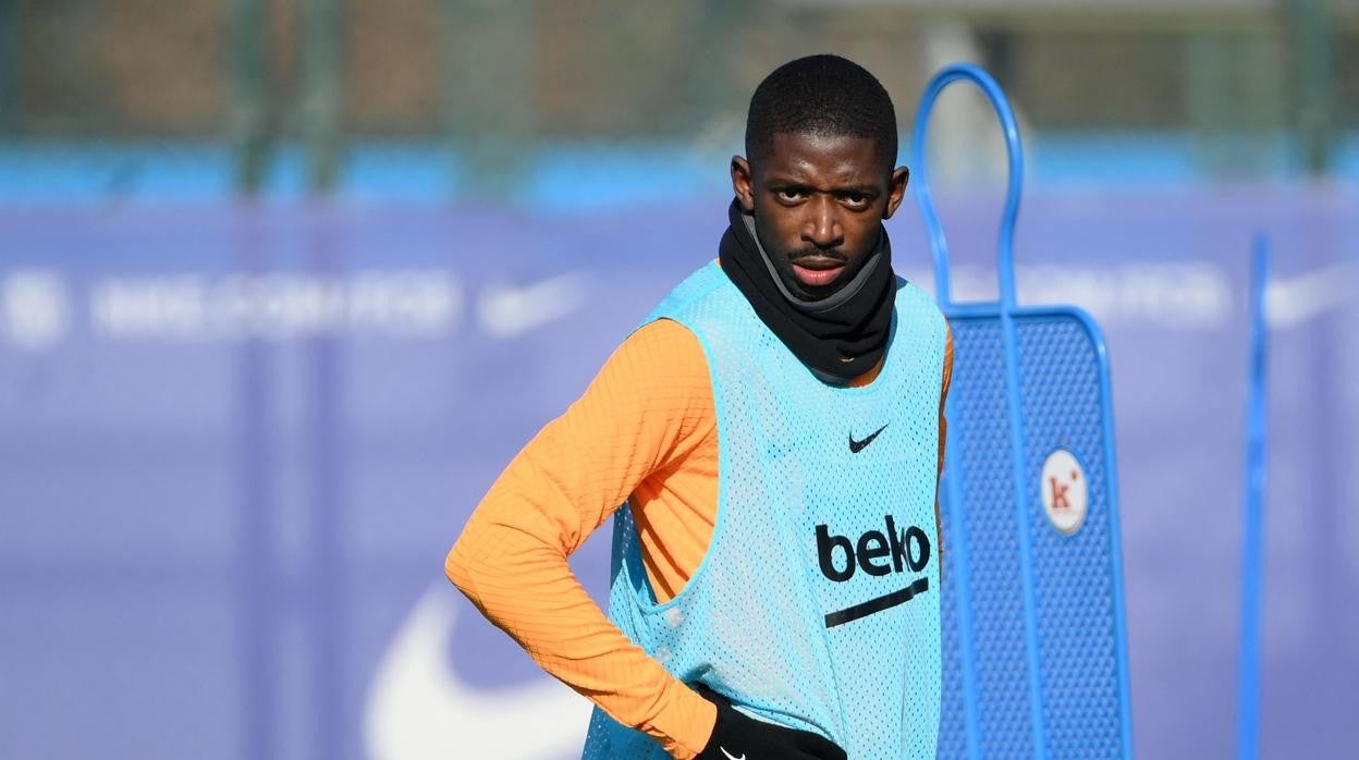 Ousmane Dembélé, durante el entrenamiento