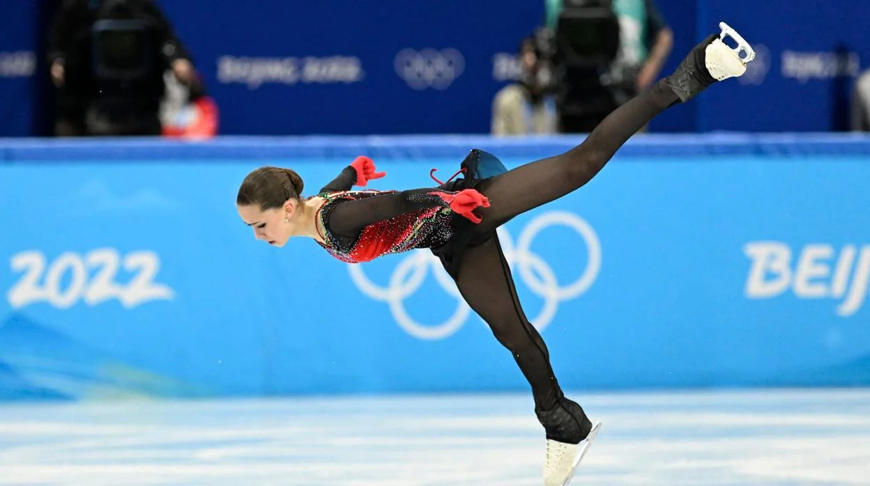 Kamila Valieva, durante la prueba de patinaje artístico sobre hielo