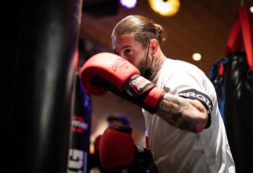 Ramos, durante un entrenamiento en su recièn estrenado gimnasio en Madrid