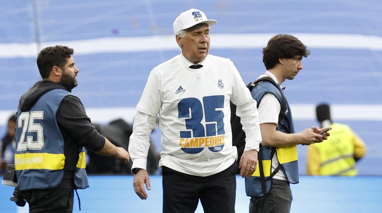 Ancelotti, tras proclamarse campeón de Liga con el Madrid