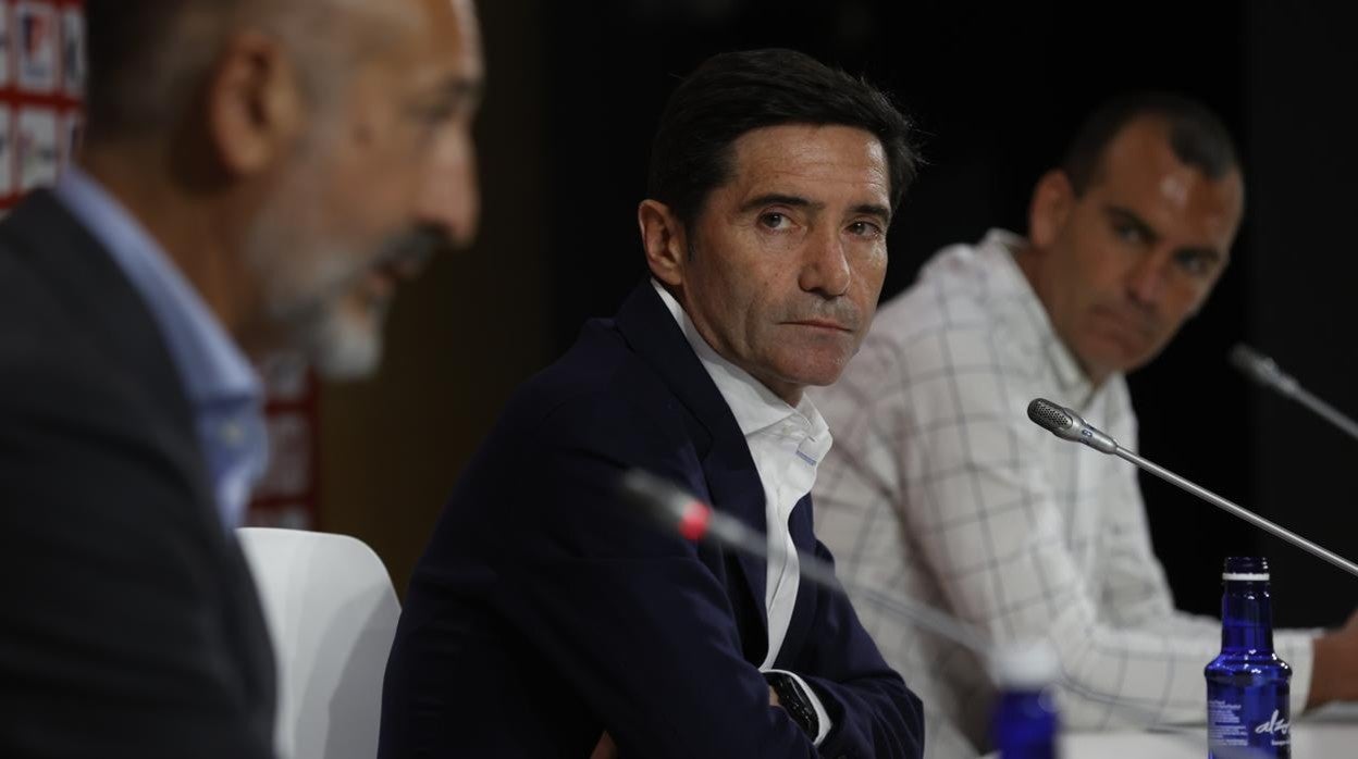 Marcelino, durante el anuncio de su adiós