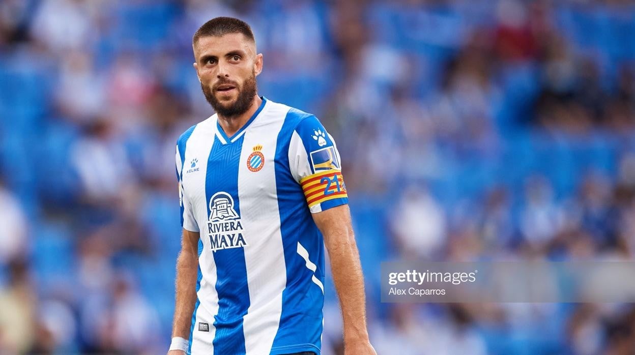 David López, durante un partido del Espanyol