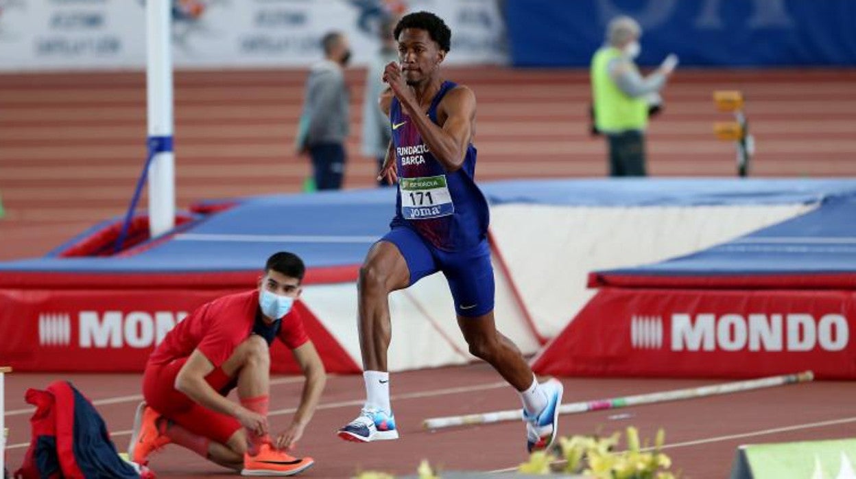 Jordan Díaz, en una competición en Salamanca