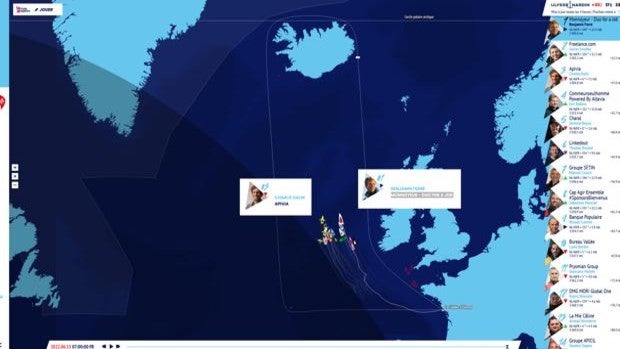 La flota Vendée Arctique asciende dispersa hacia Islandia