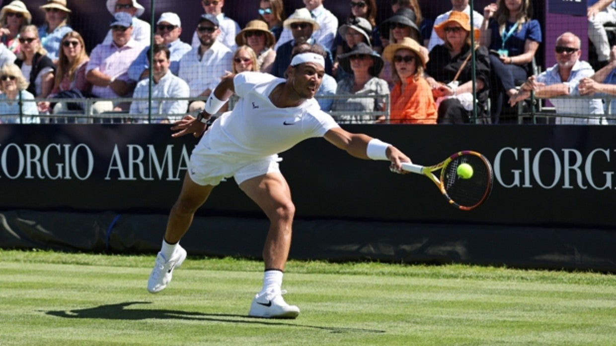 Nadal, durante su partido contra Wawrinka