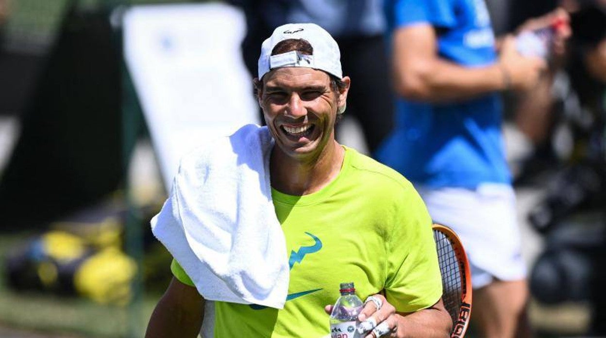 Nadal, durante un entrenamiento en Londres