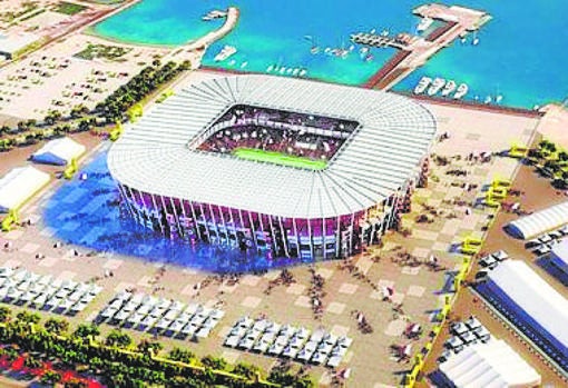El Ras Abu Aboud, más conocido como 974: el estadio más cercano a Doha. 40.000 espectadores.