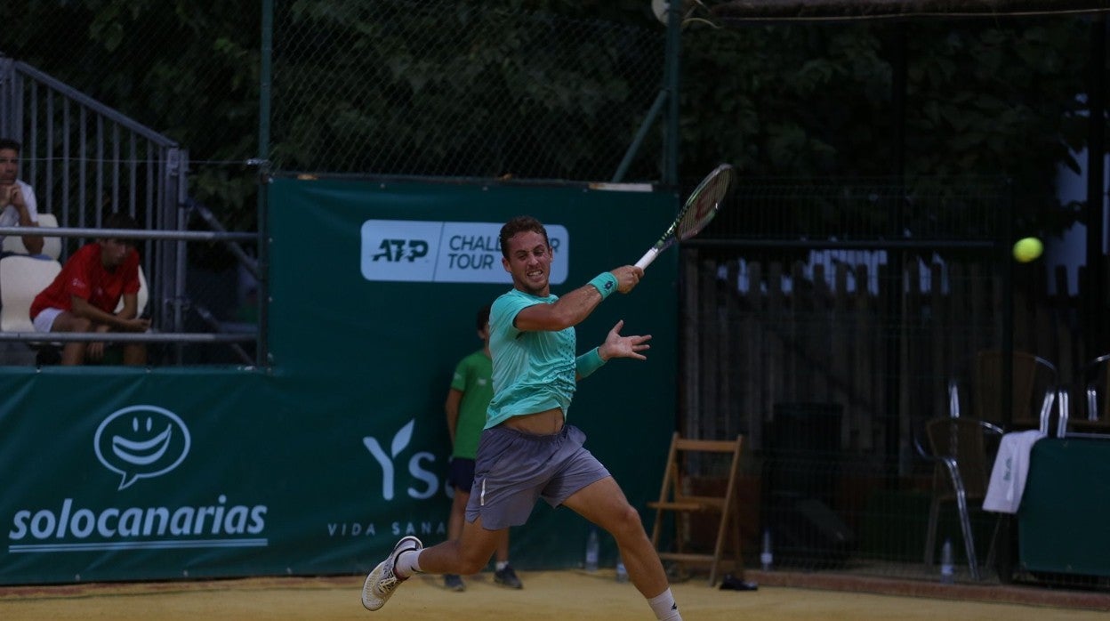 Roberto Carballés, en su partido de cuartos de final ante el argentino Federico Delbonis