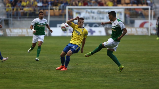 Manolo Vizcaíno, el pasado sábado en el partido ante el Racing de Ferrol.