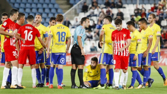 La pizarra del UD Almería-Cádiz CF