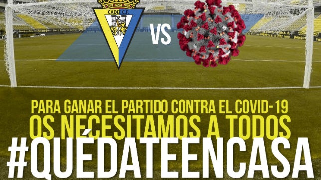 El Cádiz CF se une al #QuédateEnCasa