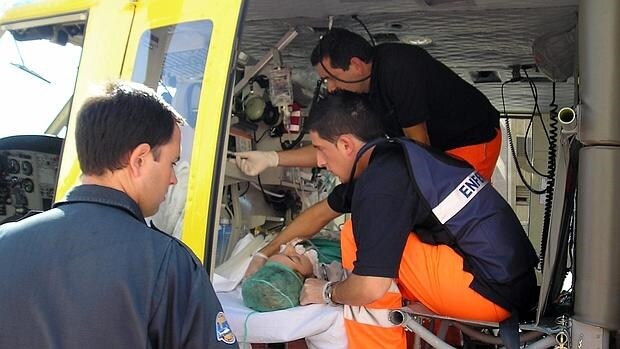 tTraslado de un herido en un accidente laboral en Alicante