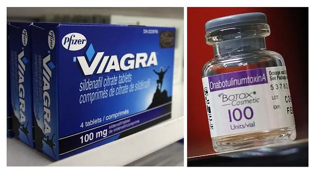 Imagen de una caja de Viagra, uno de los productos estrella de Pfizer, y una botella de Botox, de Allergan
