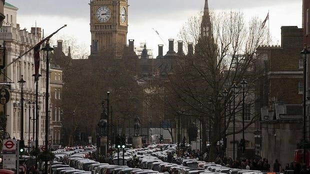 Protestas del sector del taxi en Londres