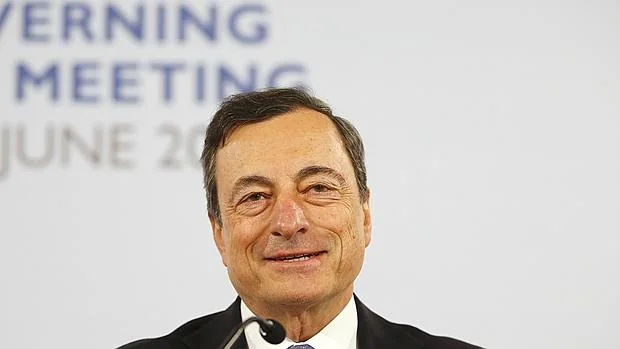 Mario Draghi, durante su reunión del BCE ayer