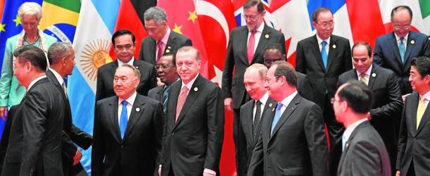 Los principales líderes de los veinte países más ricos del mundo, el G-20, durante la reunión que mantuvieron el pasado fin de semana en China