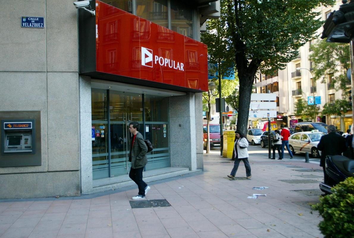 Oficina de Banco Popular en la calle Velázquez de Madrid