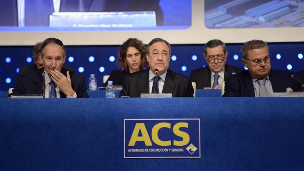 Florentino Pérez en la junta de accionistas de ACS