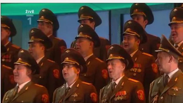 Así fue la actuación del coro del Ejército Rojo en Eurovisión 2009