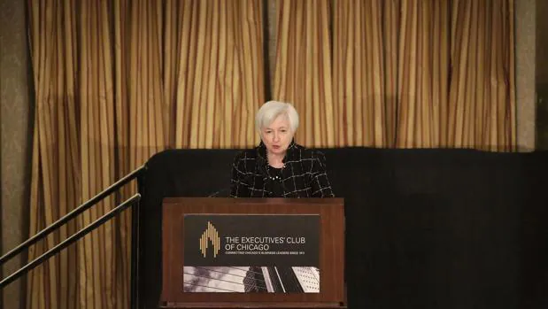 Janet Yellen, presidenta de la Reserva Federal, en un acto celebrado este viernes en Chicago