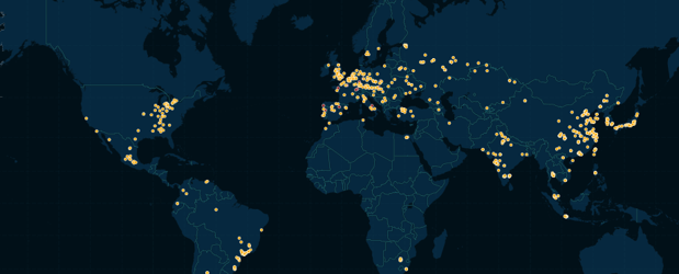 Mapa de las fábricas de coches en el mundo