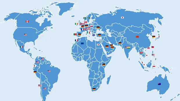 Mapa de la denominación de origen preferida en los consumidores de cada país