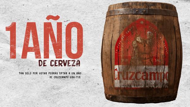 La marca de cervezas Cruzcampo sorteará un año de bebidas gratis entre los participantes en su consulta popular