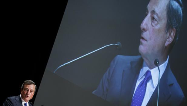 Mario Draghi, presidente del BCE, en una conferencia