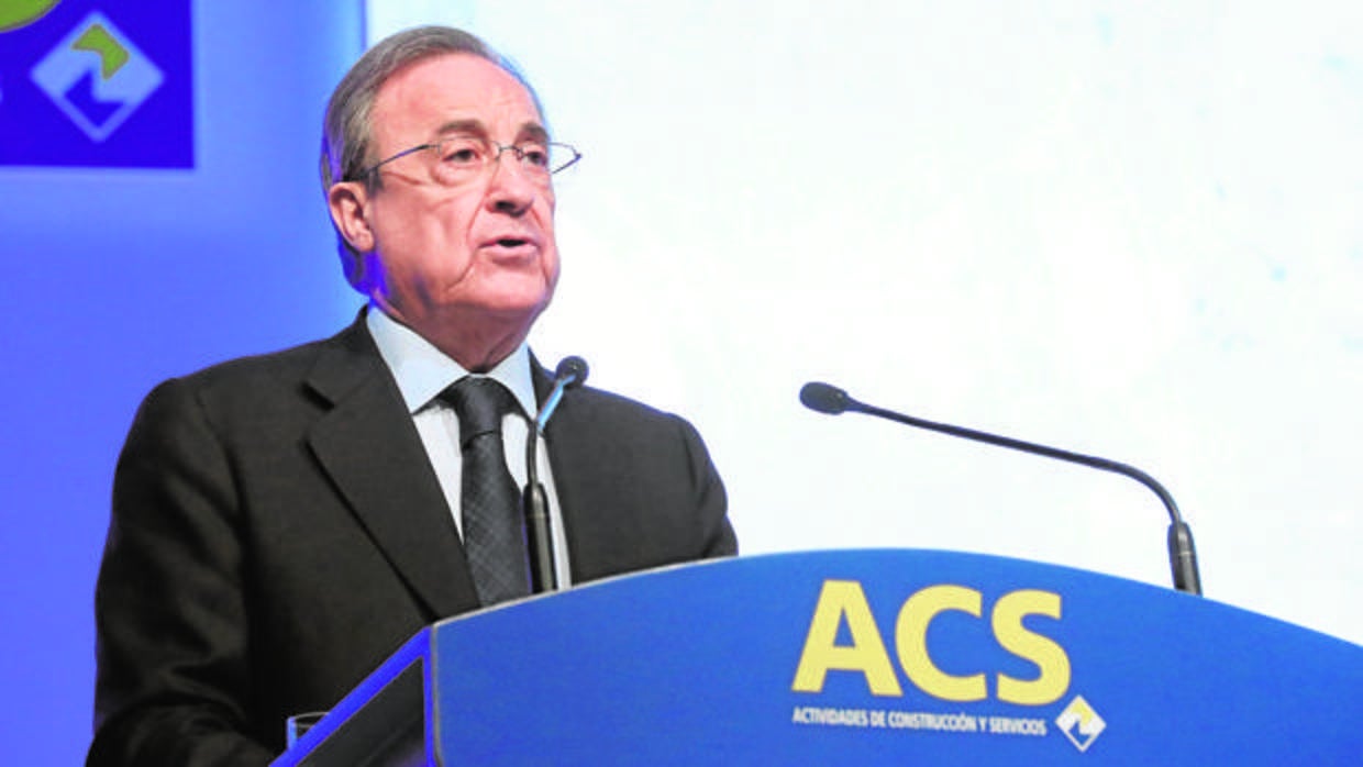 Florentino Pérez, presidente de ACS, durante la junta de accionistas del grup