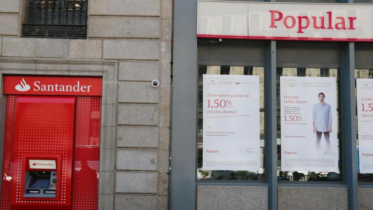 Sucursales del Banco Santander y del Banco Popular juntas
