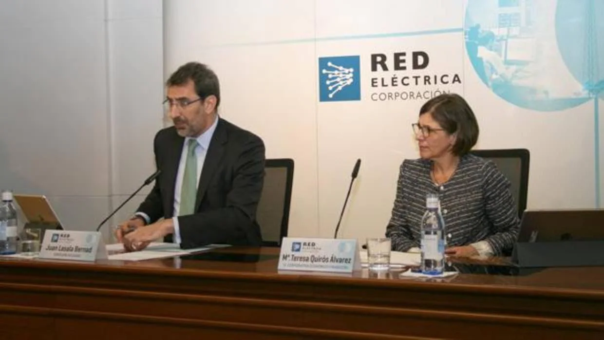 El consejero delegado Juan Lasala, y la directora corporativa económico financiera, Teresa Quirós, hoy