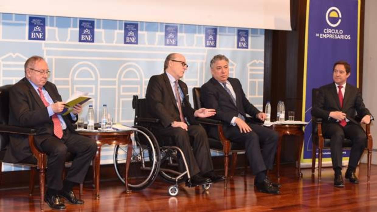 José Luis Bonet, John de Zulueta, Tomás Burgos y Eugenio Prieto, esta mañana