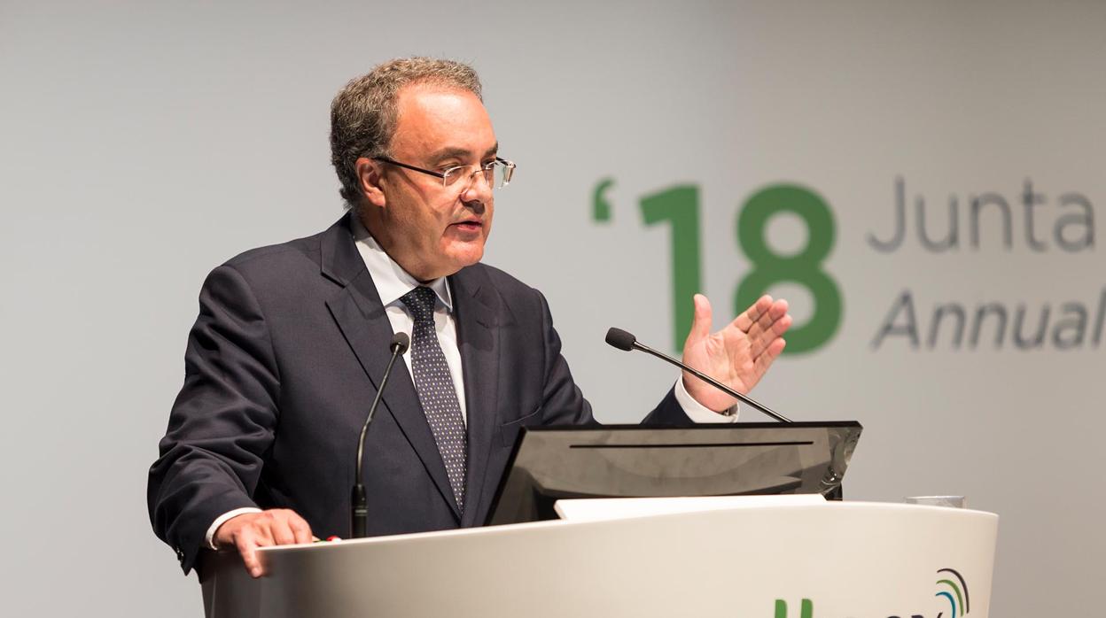 Tobías Martínez, durante la junta de accionistas de Cellnex