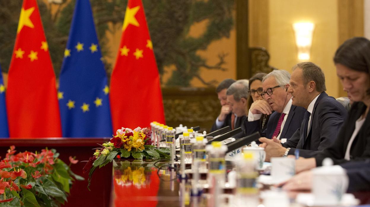 Imagen de la reunión entre la UE y China en Beijing