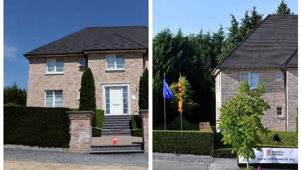 Puigdemont retira toda la parafernalia independentista de su «Casa de la República» en Waterloo