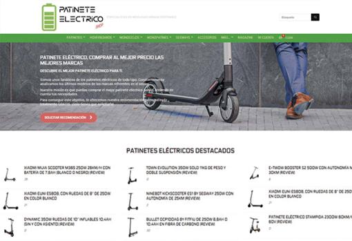 Portal de la página web de Patinete Eléctrico Shop