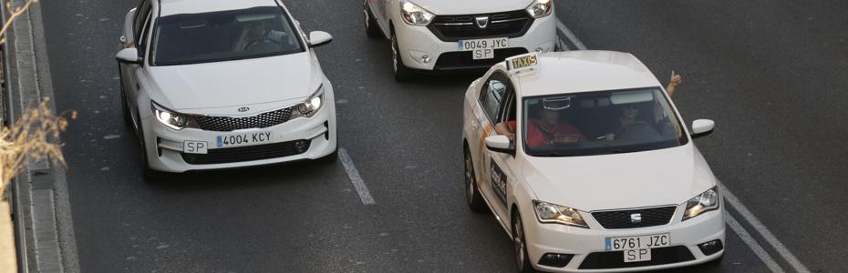 Manifestación de taxistas en Sevilla