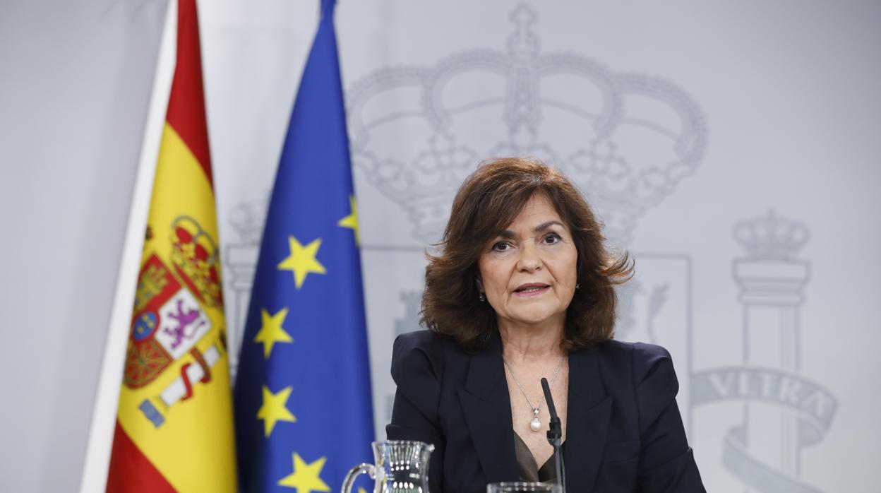 La vicepresidencia del Gobierno y ministra de Igualdad, Carmen Calvo
