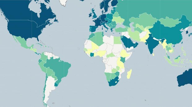 El mapa de los salarios en el mundo: Comprueba si cobras más que un francés o un ruso