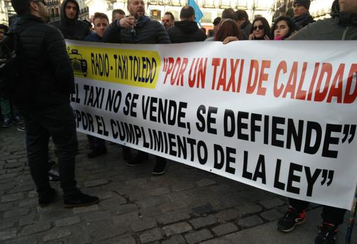 Taxistas de Toledo, en Sol