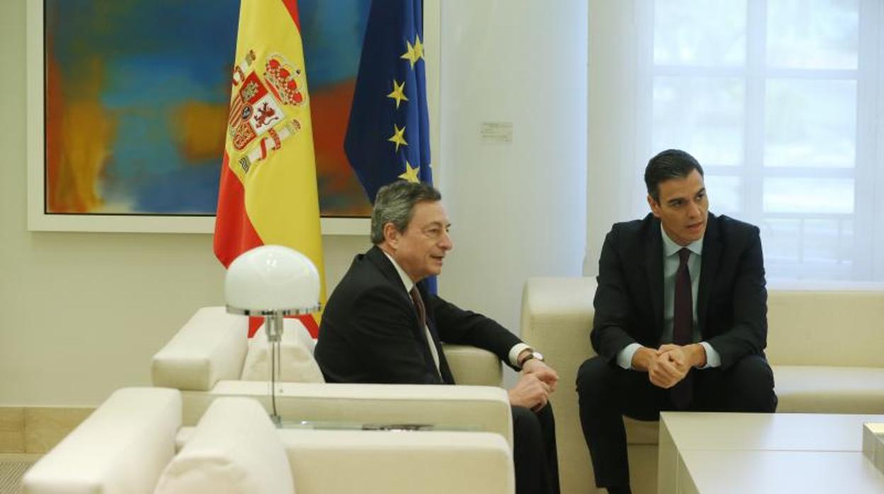 Draghi durante su visita a Madrid del pasado febrero